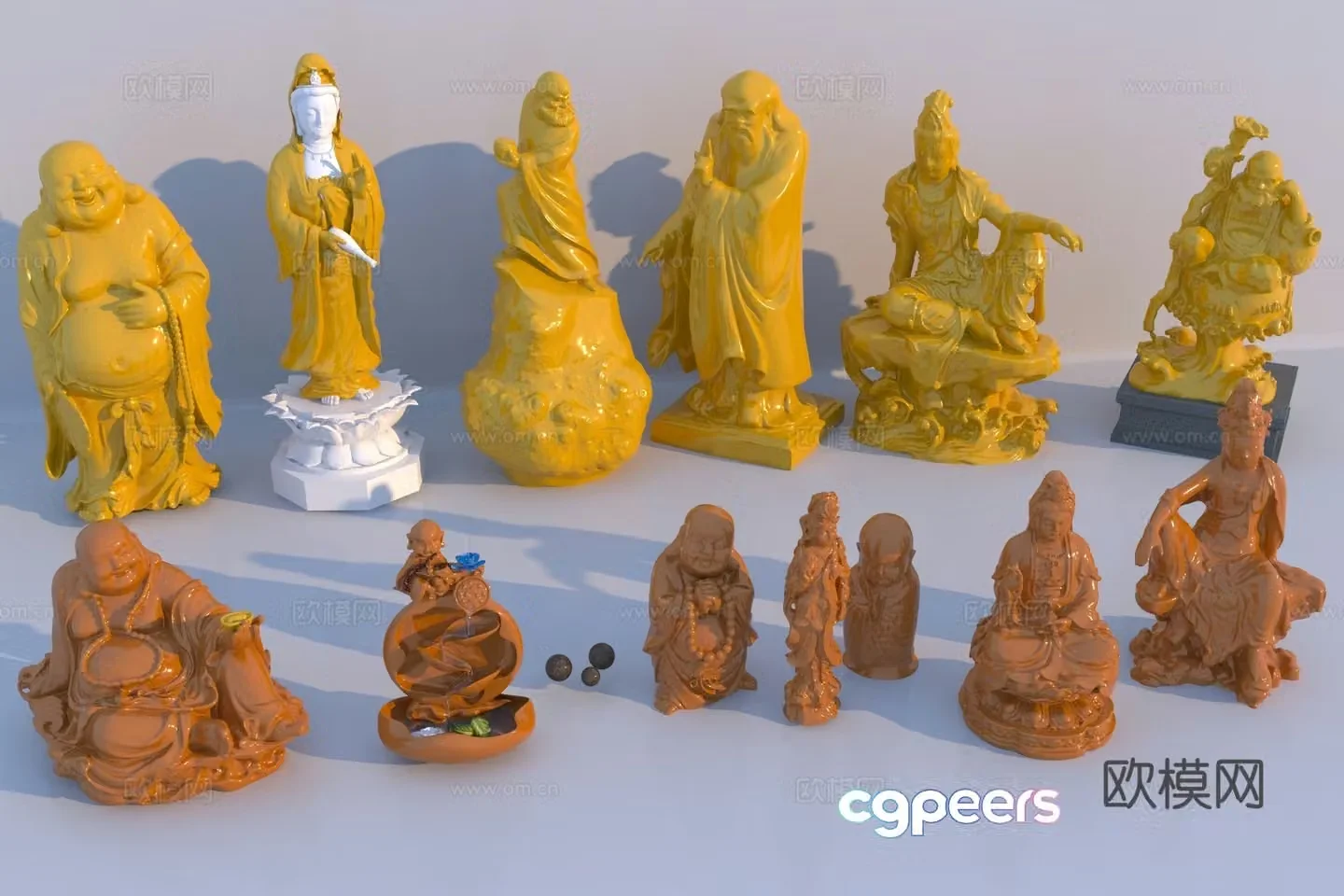 Chinese Buddhist sculpture sketch 3d model