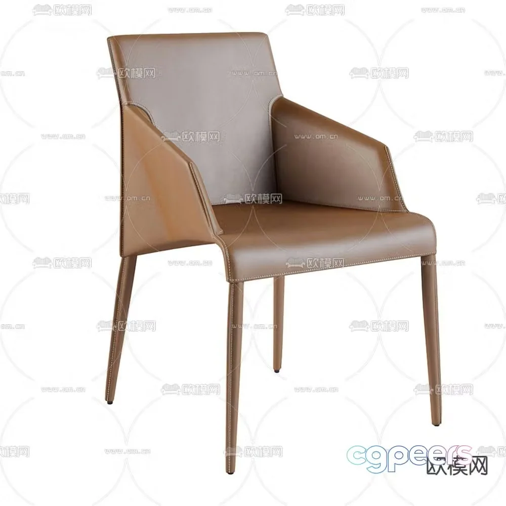 leather chair dining chair 3d model