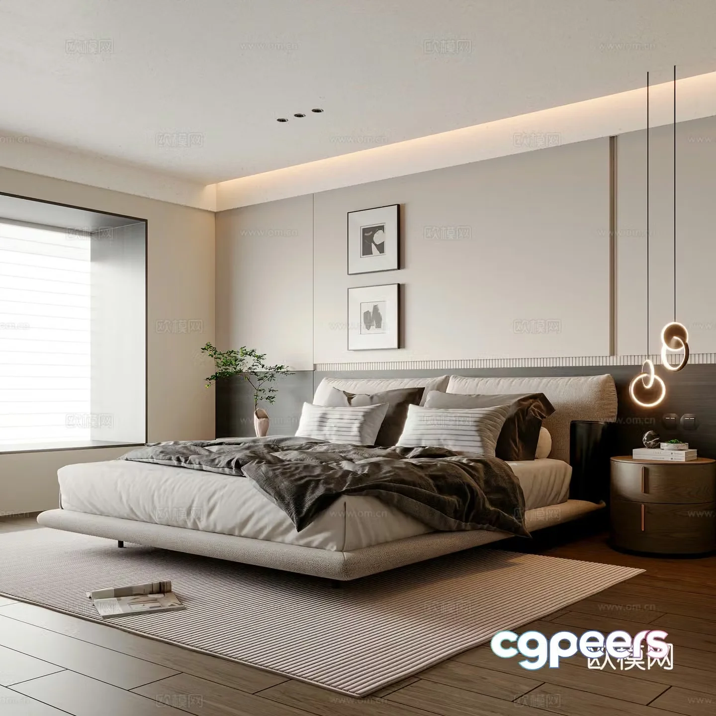 Modern bedroom master bedroom 3d model