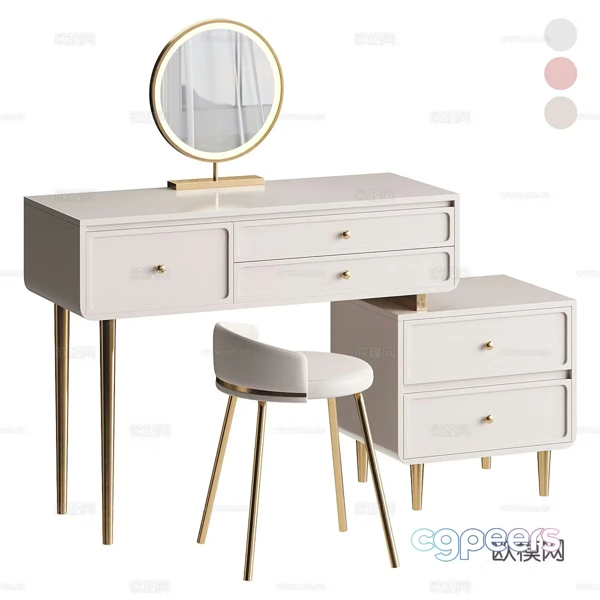 Modern light luxury dressing table 3D model