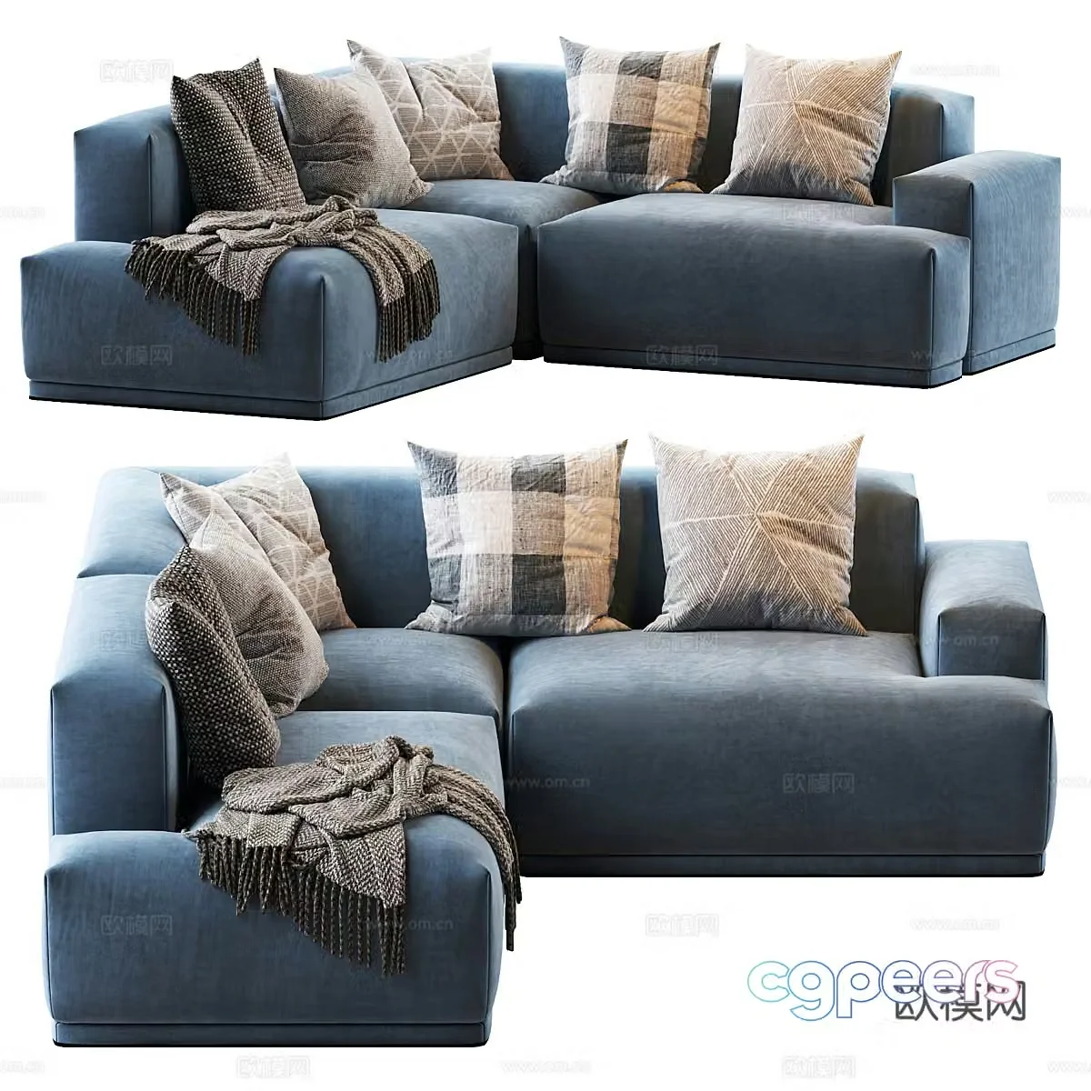 Modern corner sofa multiplayer sofa 3d model
