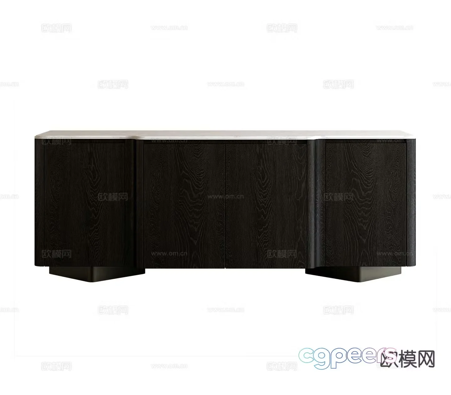 Modern side cabinet black wood cabinet entrance cabinet 3d model