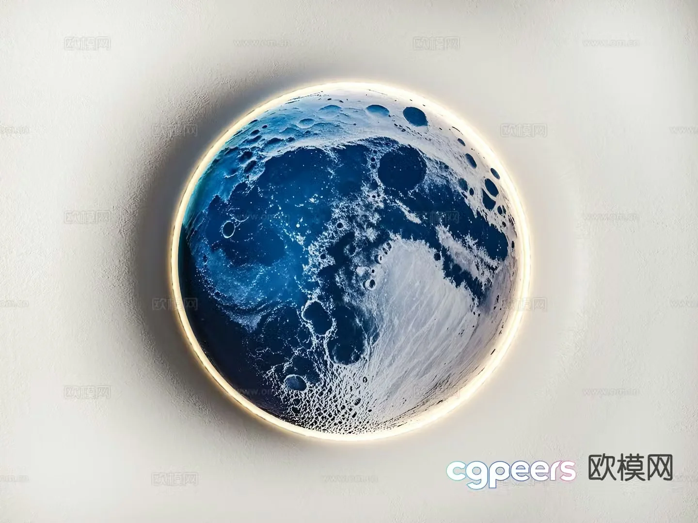 Modern moon lamp plaster lamp bedside lamp 3d model