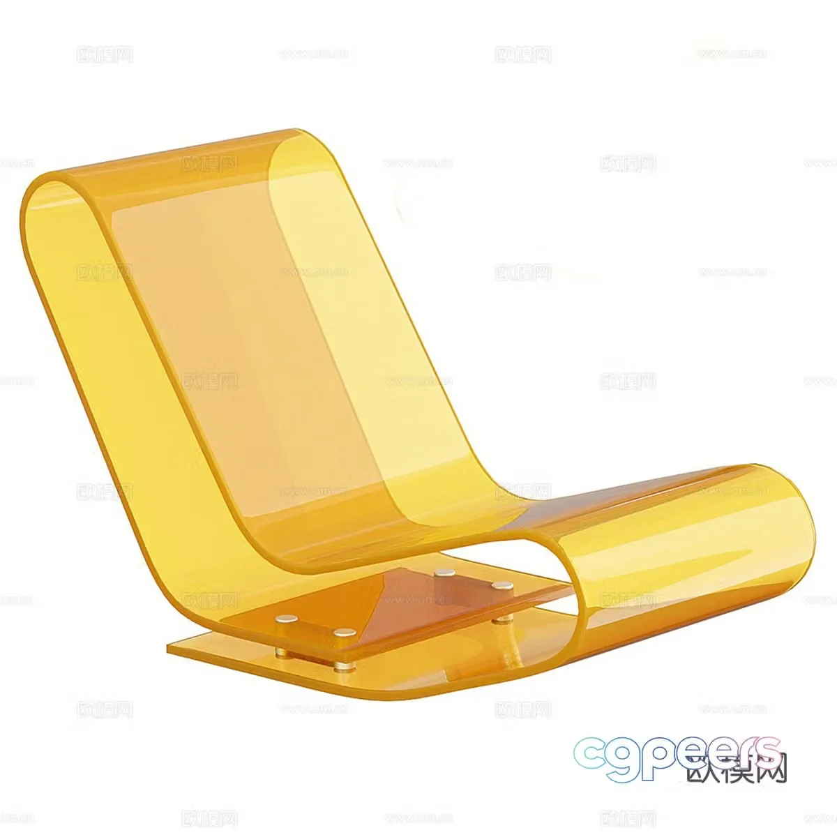 Modern Italian minimalist acrylic recliner 3d model