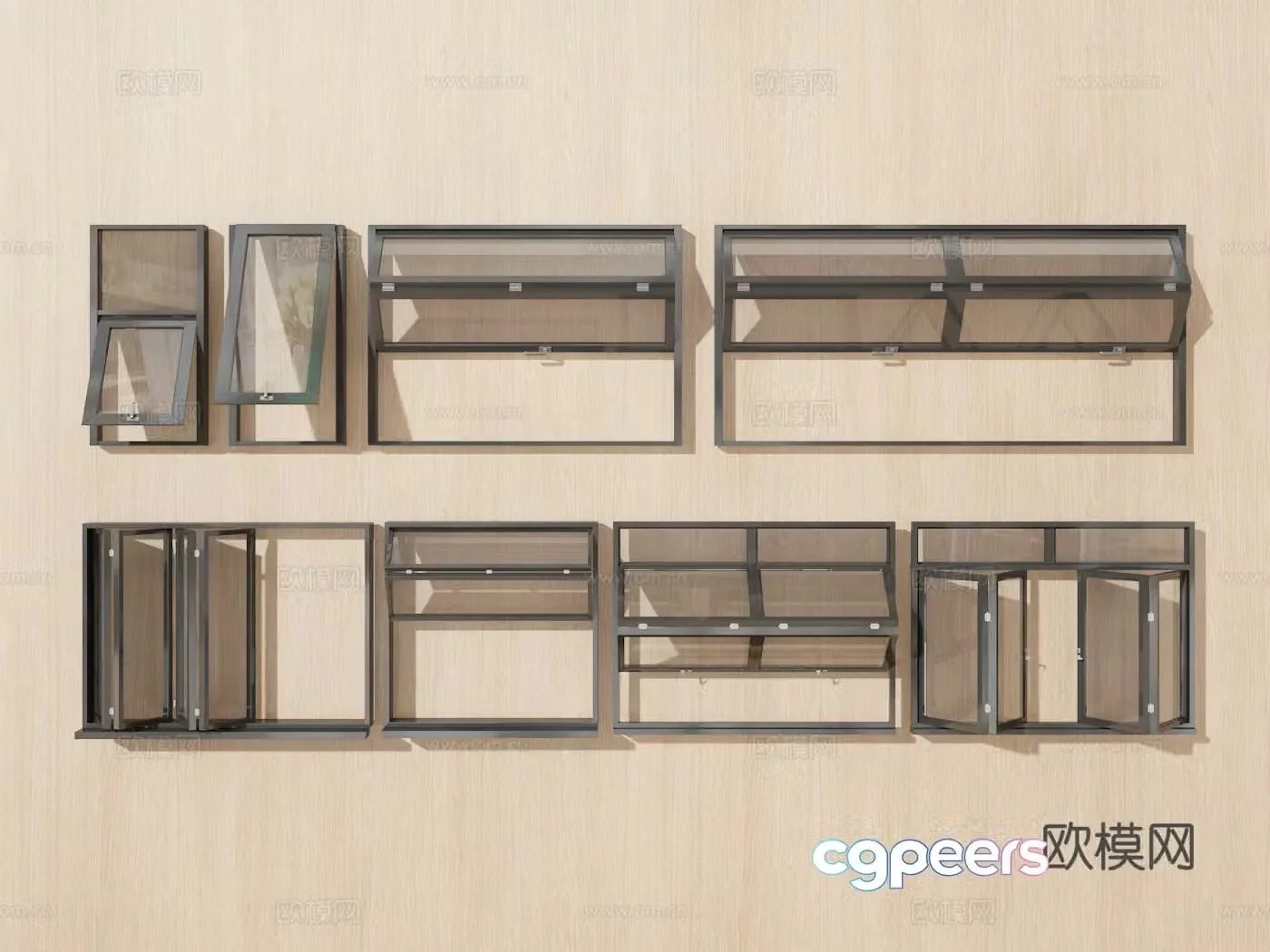 3D model of folding window