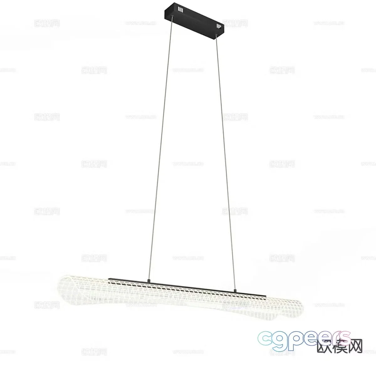 Simple glass chandelier 3d model