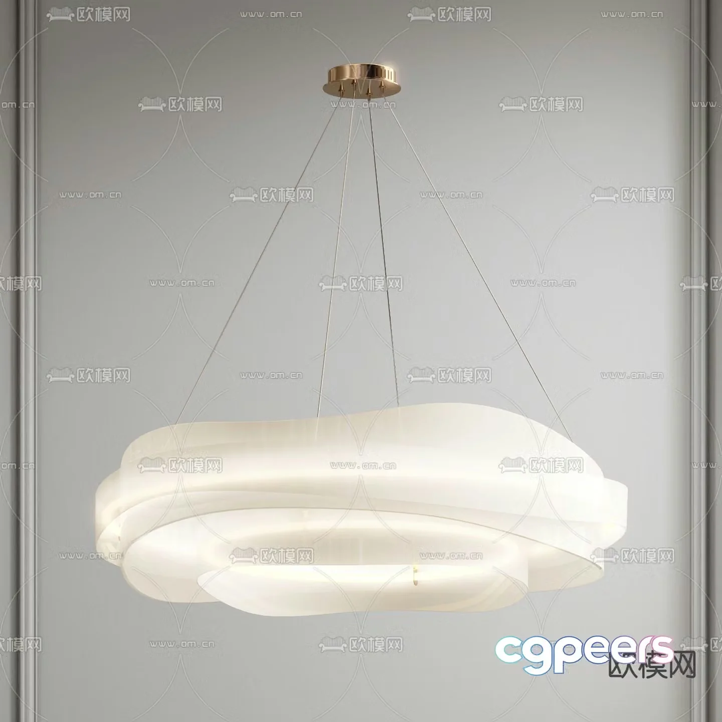 Cream style chandelier hall chandelier 3d model