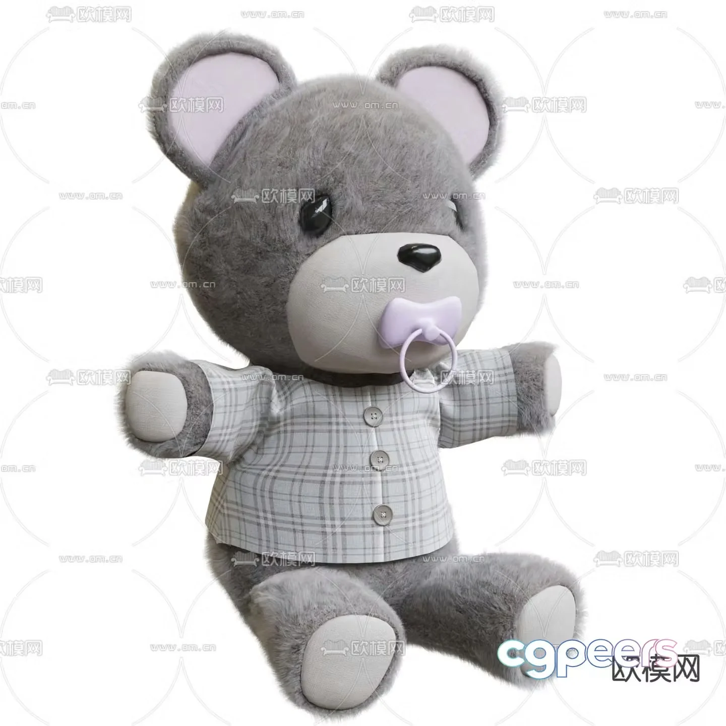 Modern stuffed teddy bear 3d model