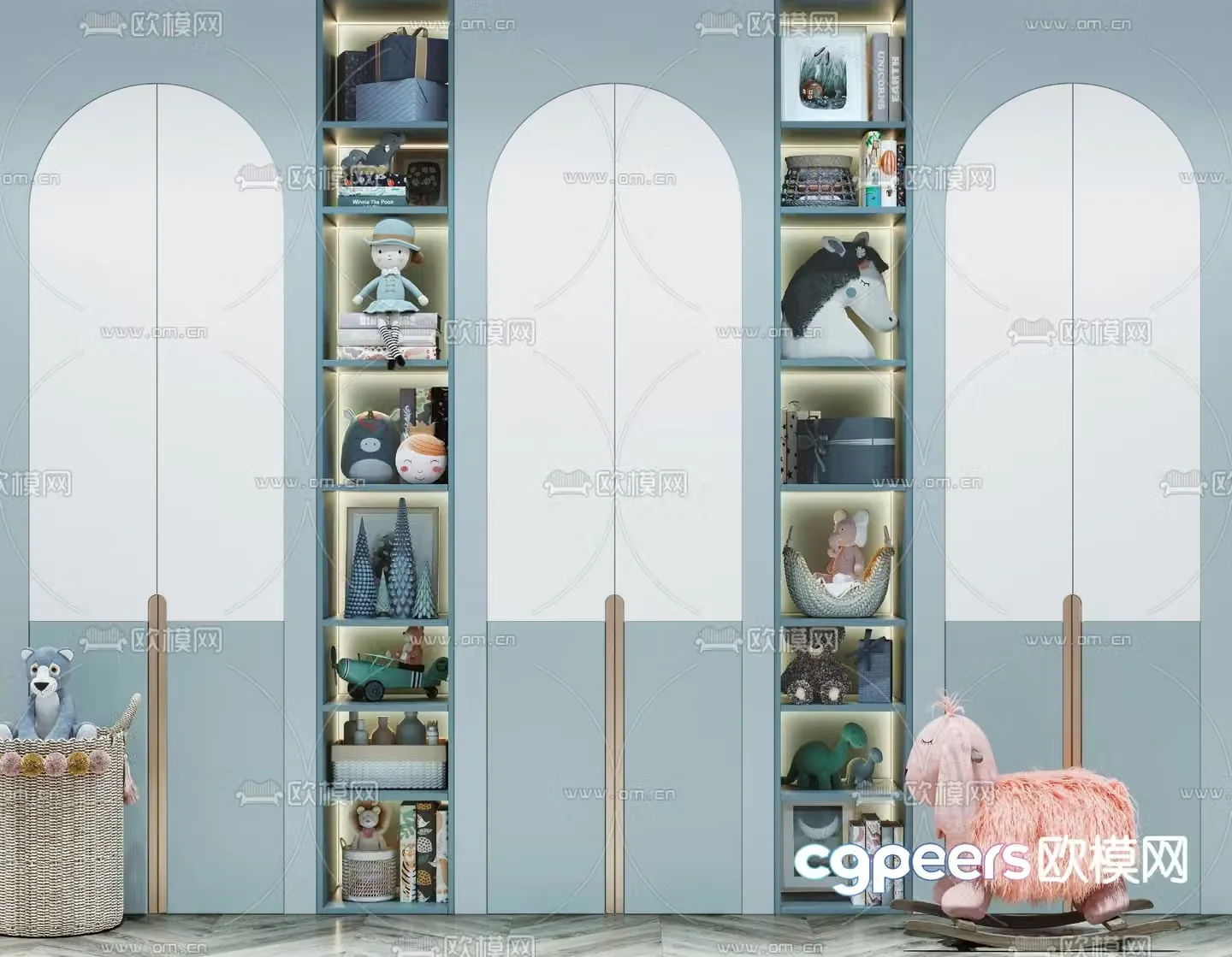 Modern children’s wardrobe 3d model