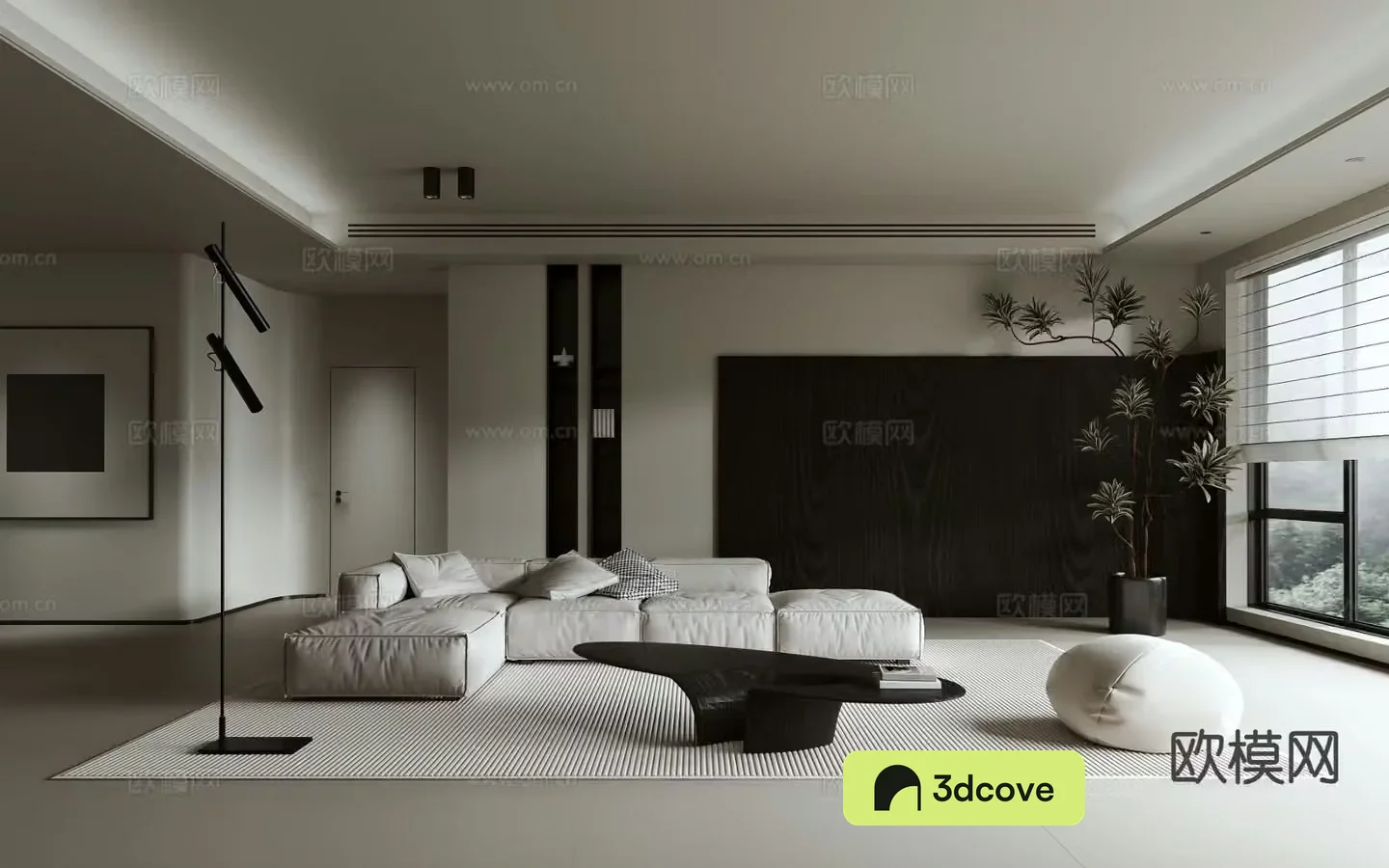 Premium gray living room