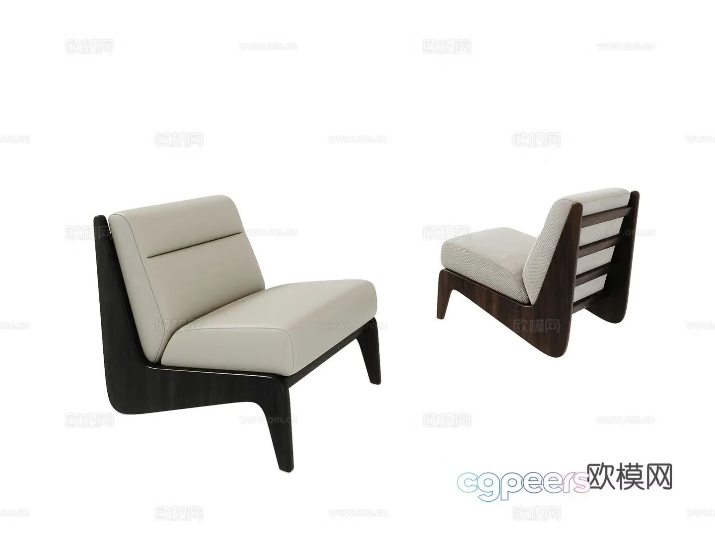 Italian style chair leisure chair 3d model