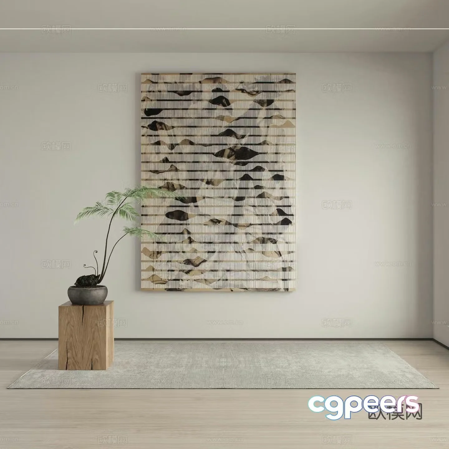 Modern Wasabi Hanging Painting Oil Painting 3D Model