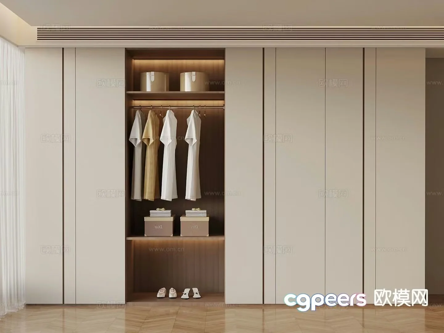 modern wardrobe wardrobe 3d model