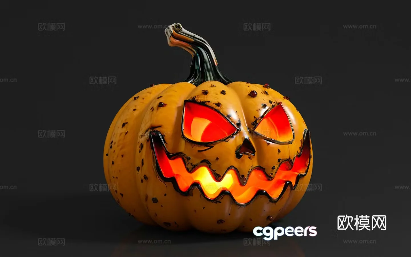 Halloween pumpkin lantern evil pumpkin beauty props art installation cartoon style cartoon 3d model