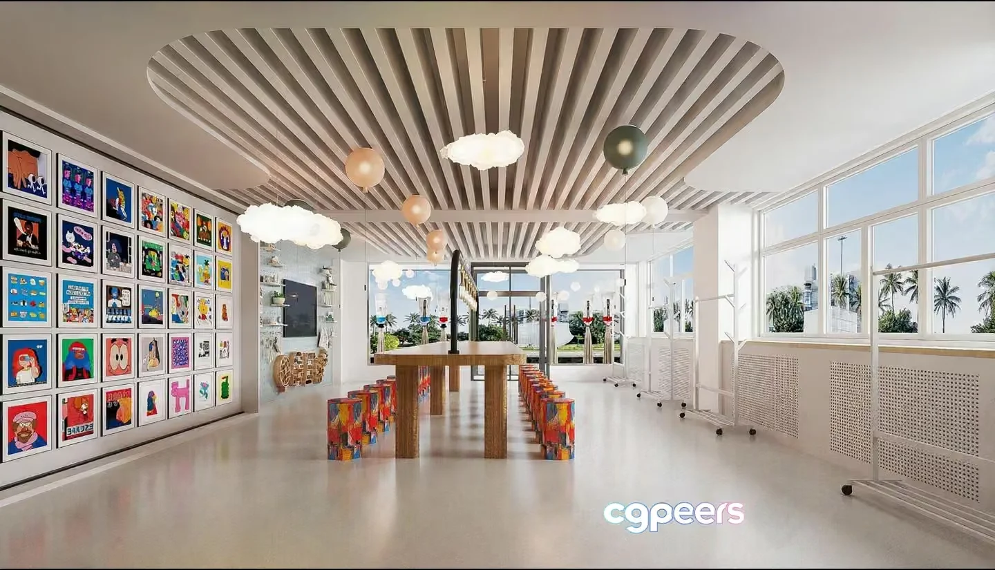 Modern Art Gallery 3D Model – 13664 – VRAY Render