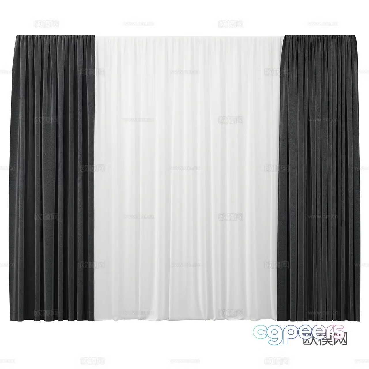 nordiska modern curtain fabric curtain cloth curtain gauze curtain pull curtain 3d model