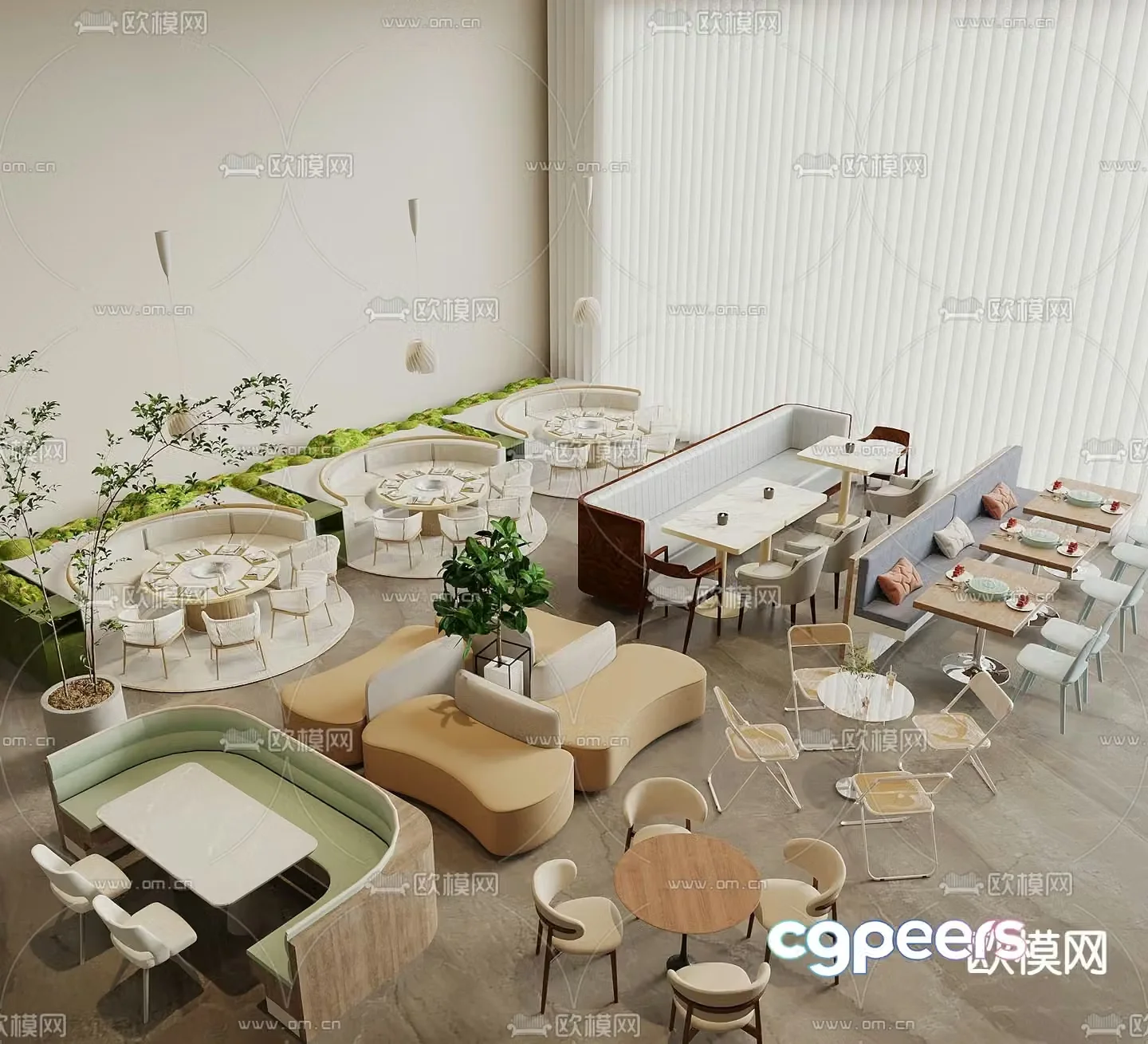 Card seat dining table and chairs curved card seat 3d model