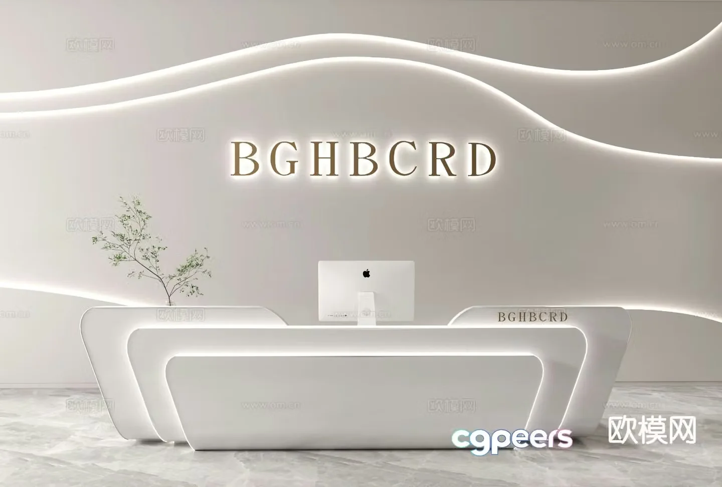 Modern front desk company front desk beauty salon front desk 3d model