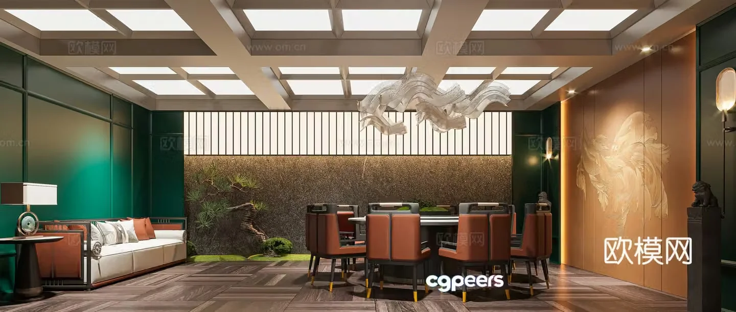 New Chinese restaurant private room 3D model