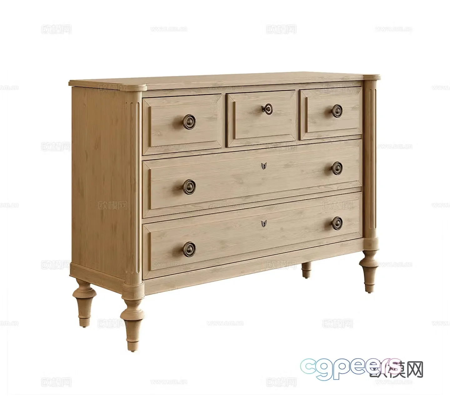 American entryway cabinet 3D model