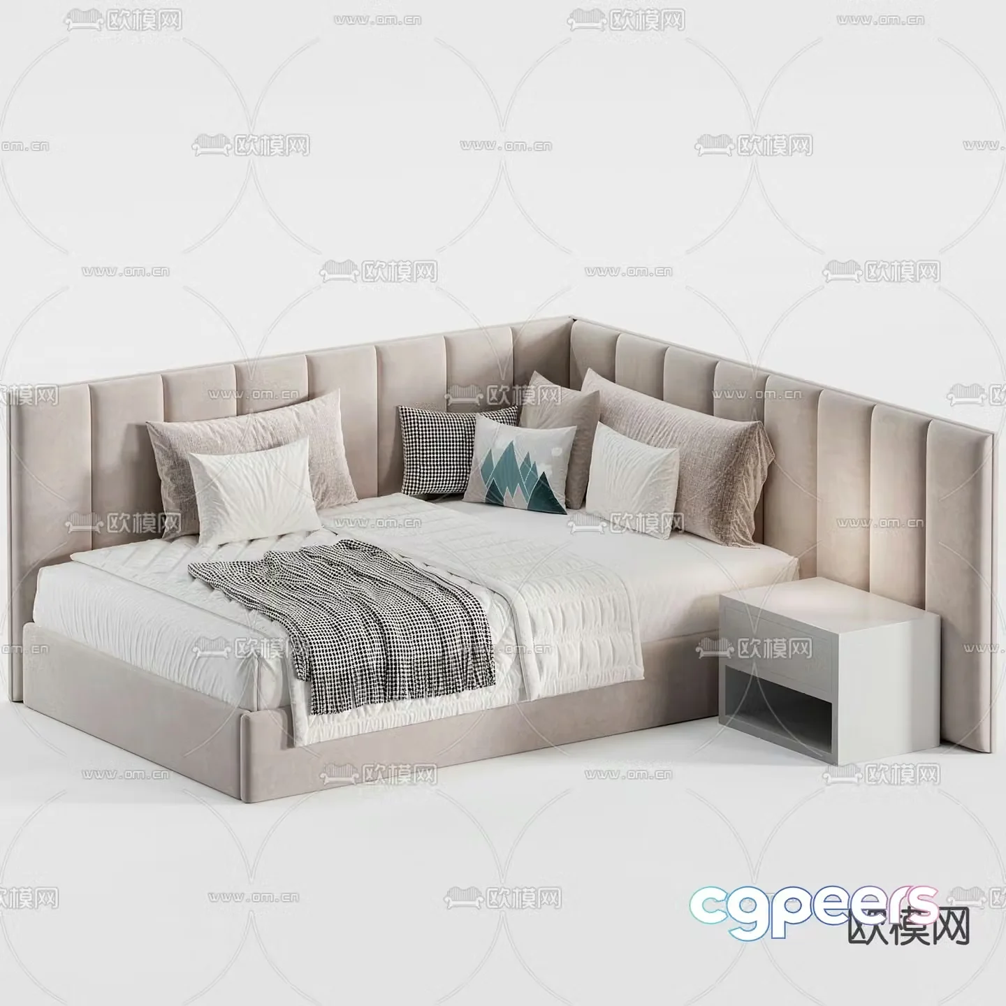 Modern single bed 3d model