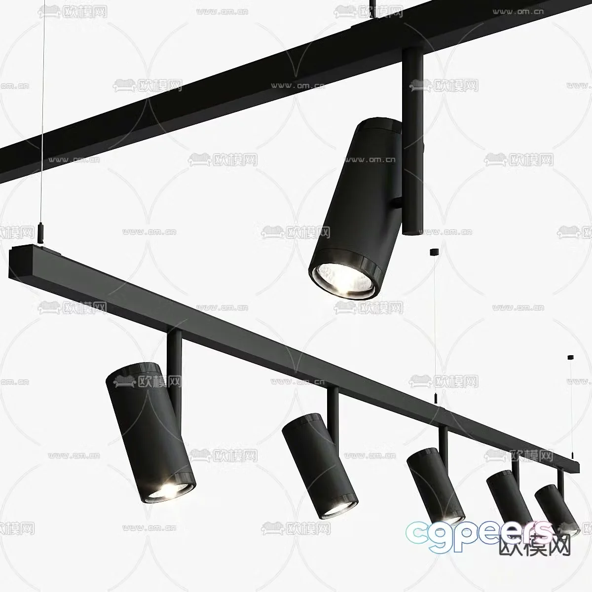 Pista downlight spotlight track light 3d model