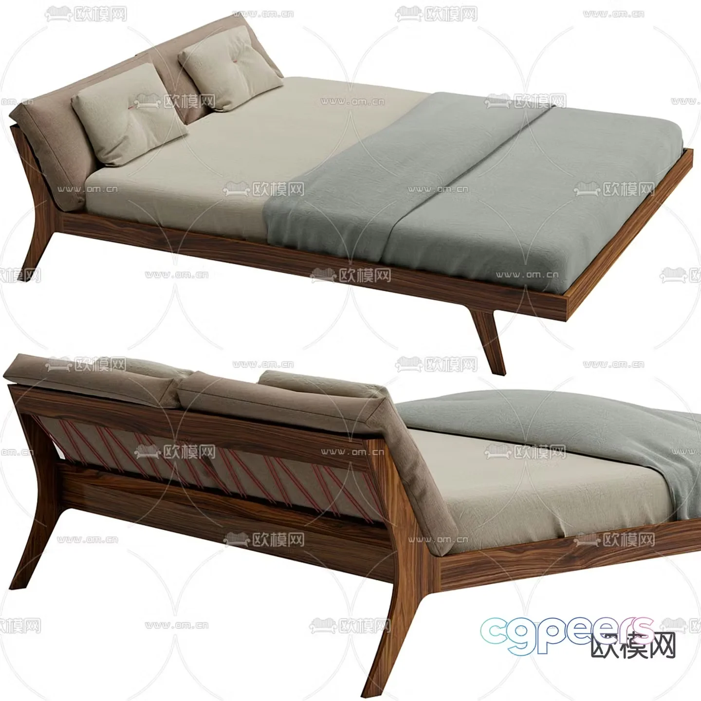 Zeitraum double bed 3d model