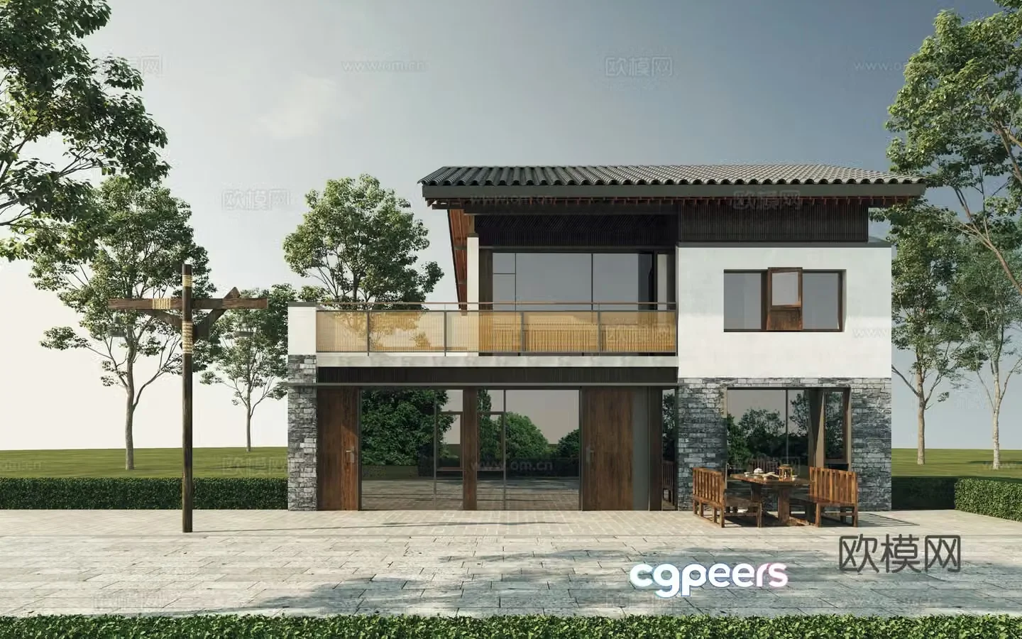 The appearance of the new Chinese house 3D model