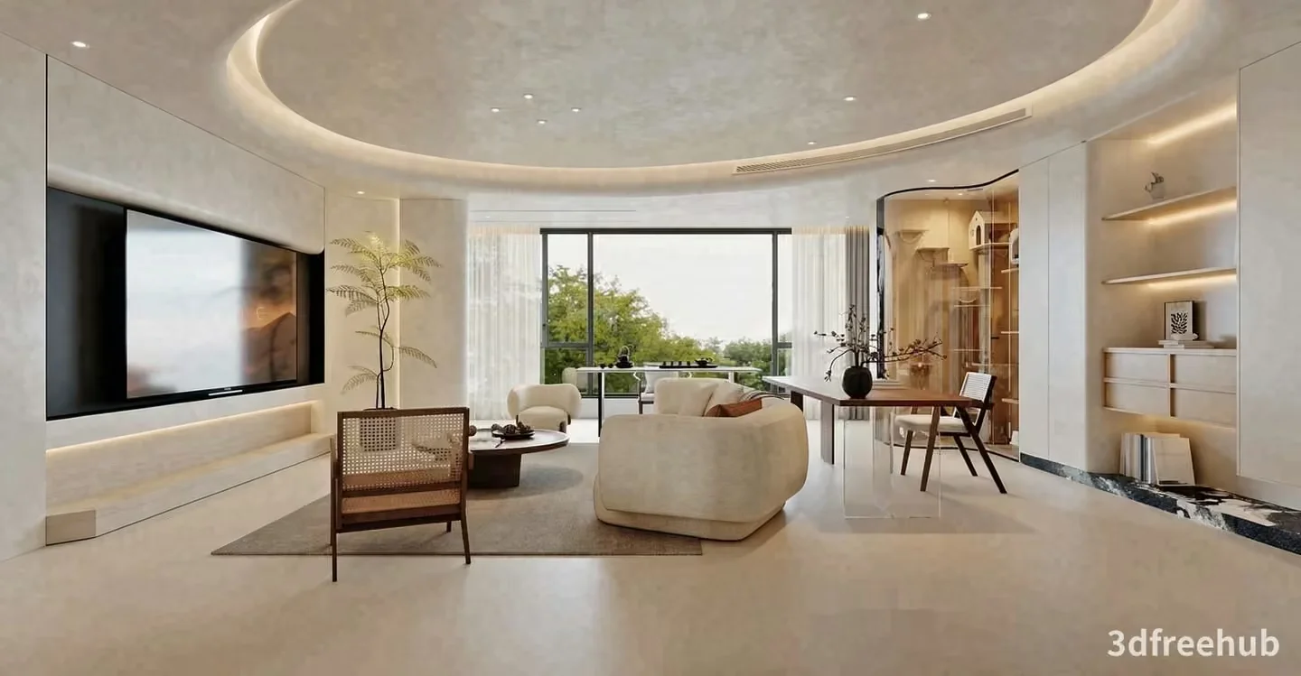 Modern Living Room 3D Model – 21200 – VRAY Render