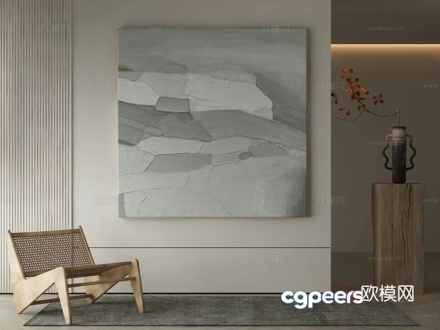 Modern Wasabi Hanging Painting Oil Painting 3D Model