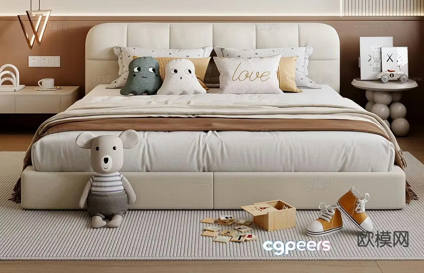 Modern children’s bed 3d model