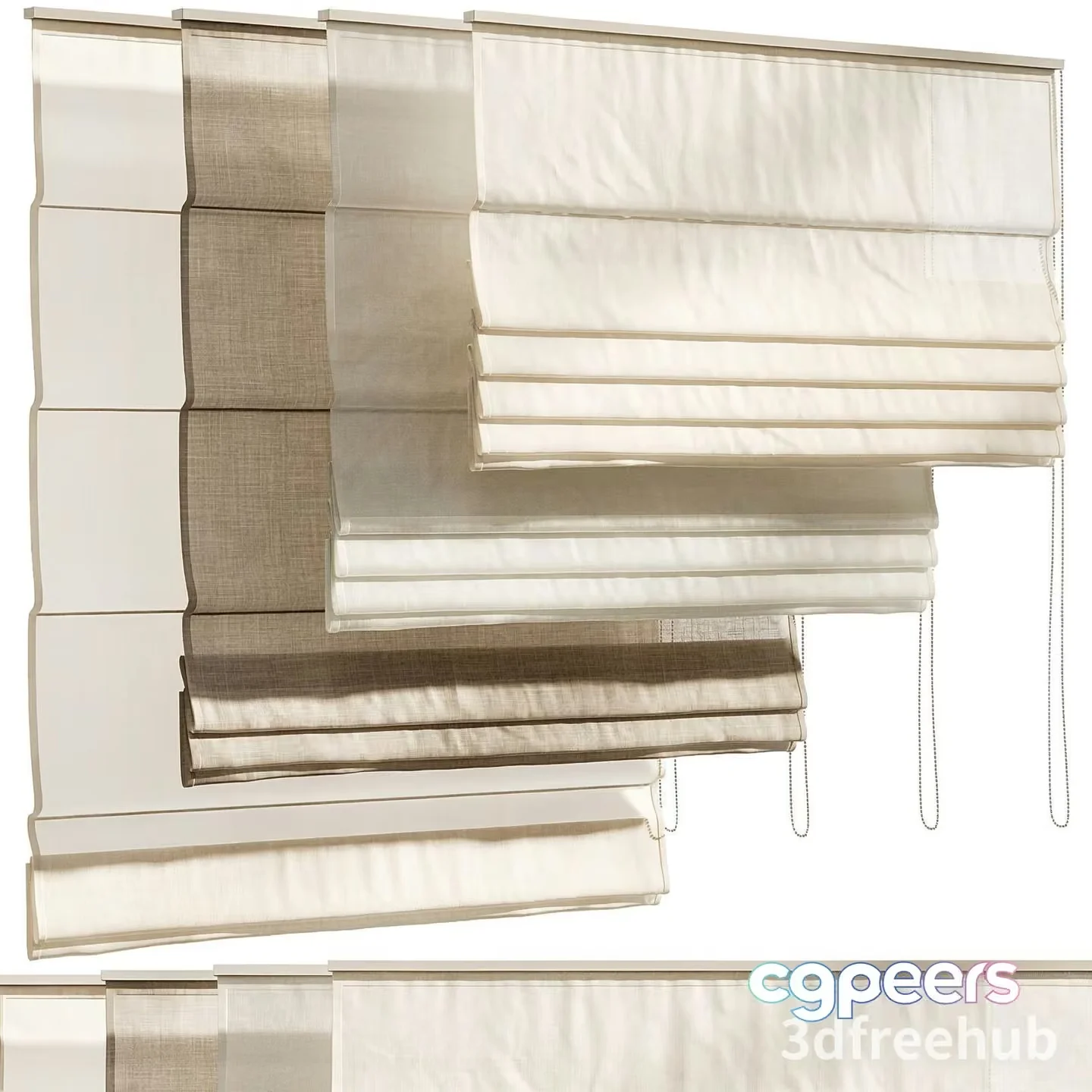Modern Roman Blinds 3D Model – 19361 – VRAY Render