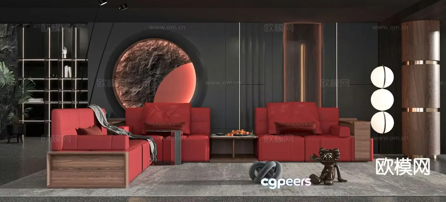 Italian sofa modular sofa 3d model