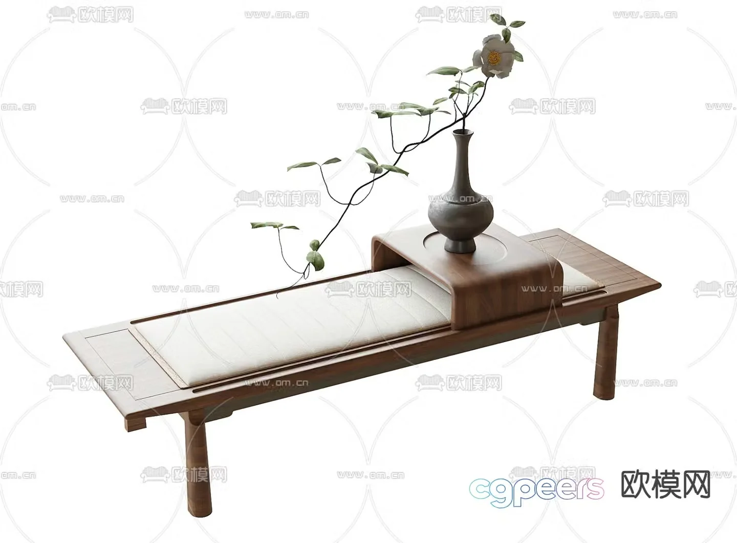 foot rest bed end stool bench 3d model