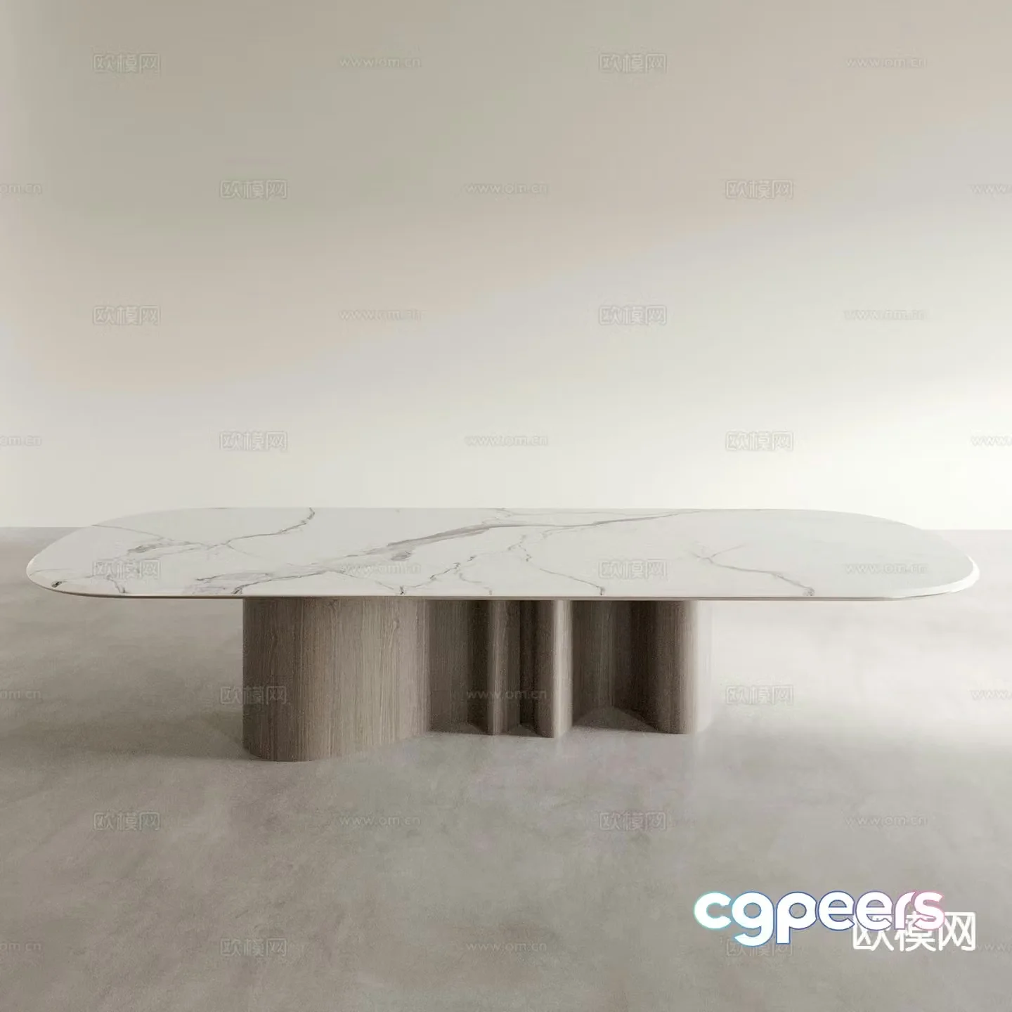 Minimalist dining table marble dining table 3d model