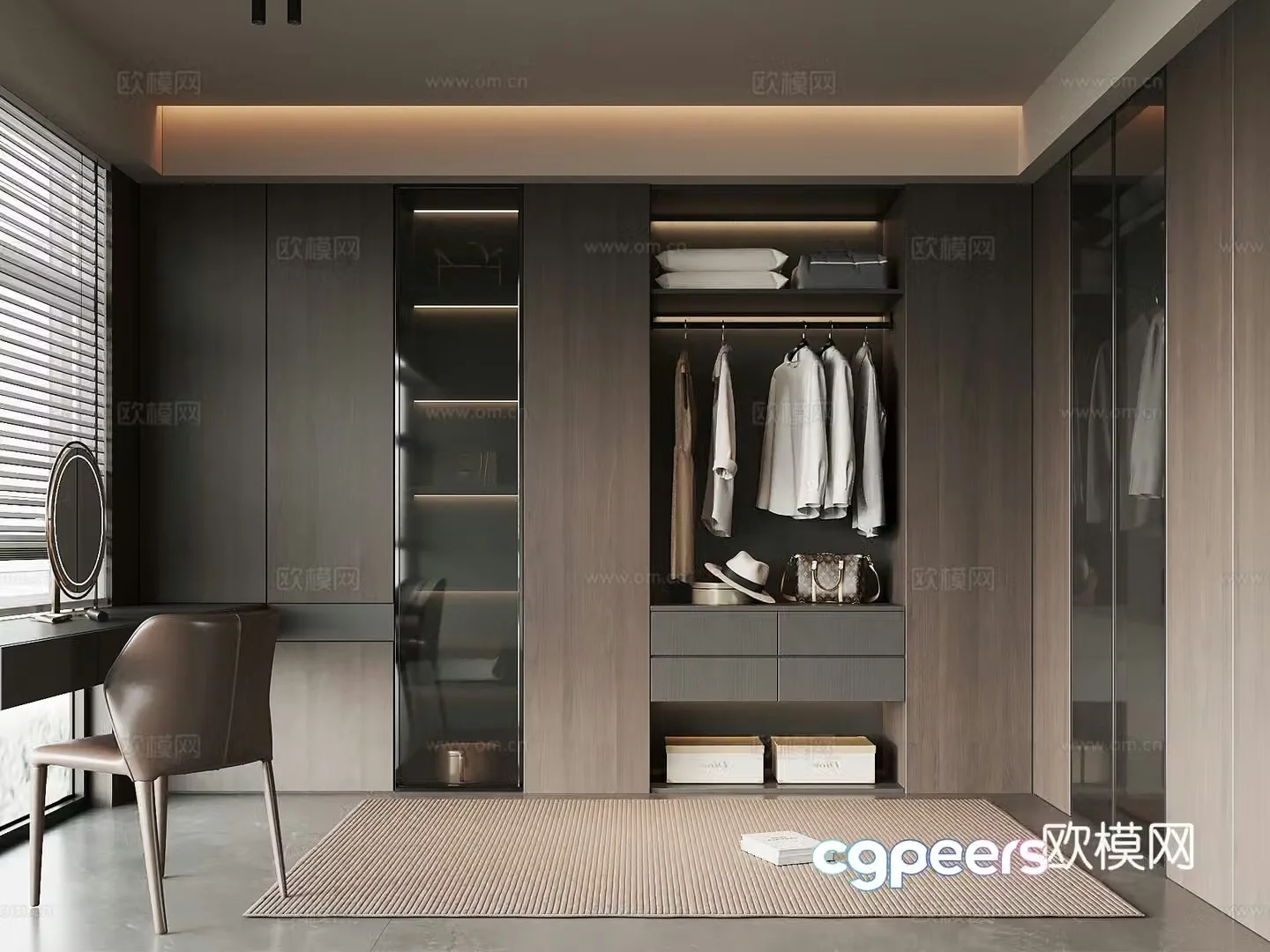 Modern Italian cloakroom Wardrobe Dressing table 3d model