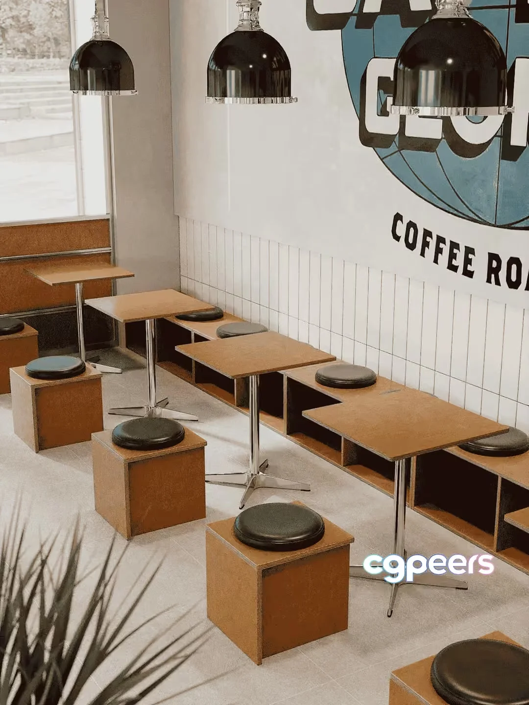 Modern Coffee Shop 3D Model – 15879 – VRAY Render