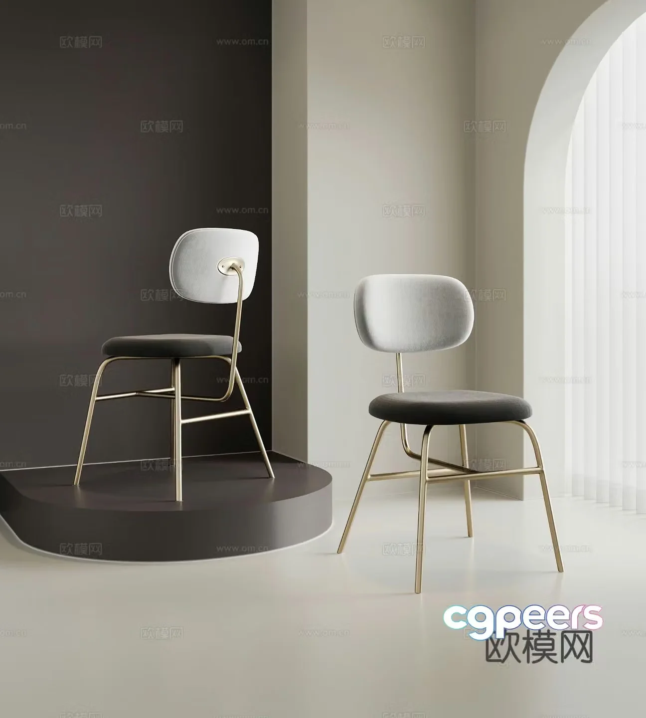 Modern chair dining chair 3d model