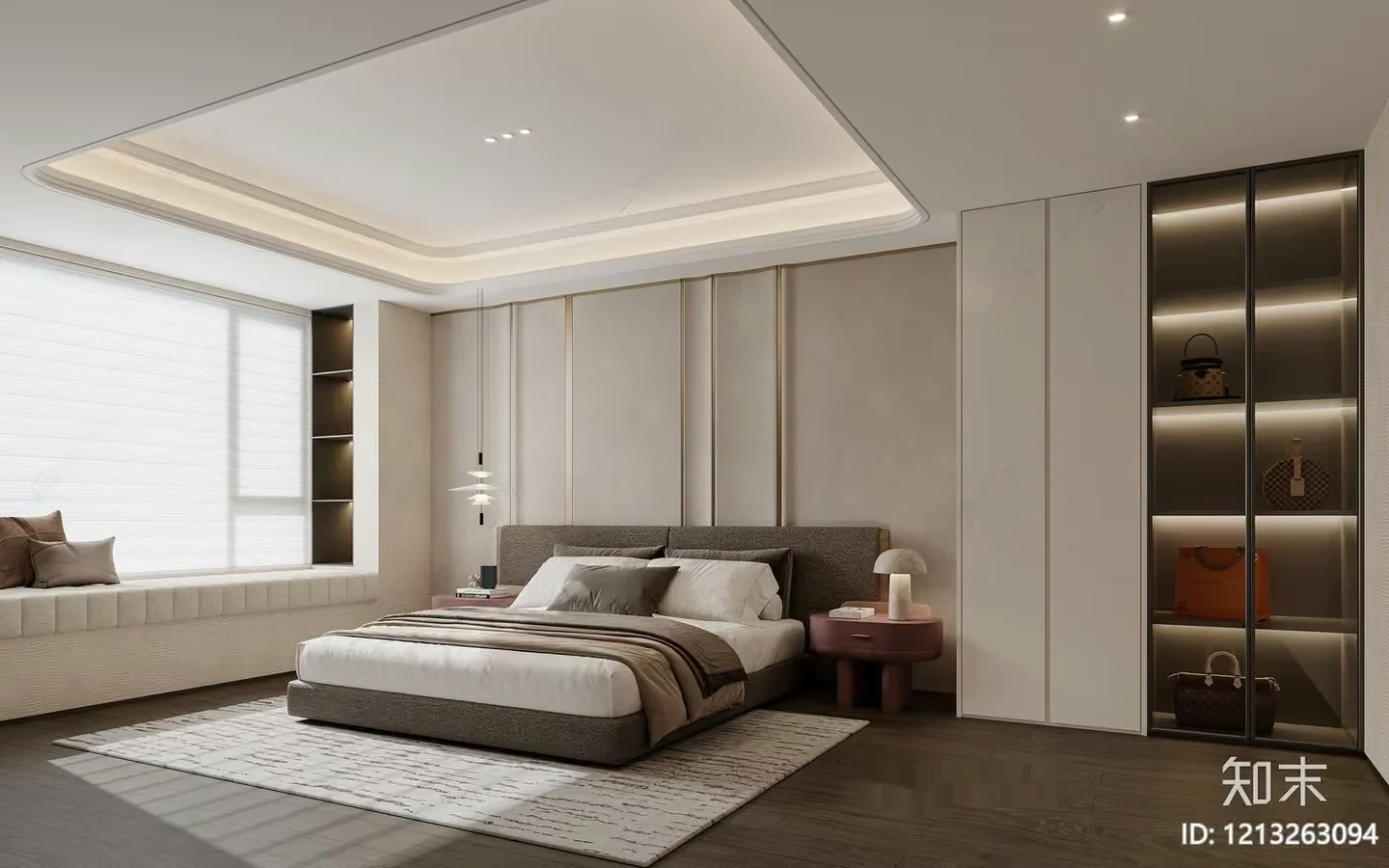 Cozy Modern Bedroom 3D Model – 7895 – VRAY Render