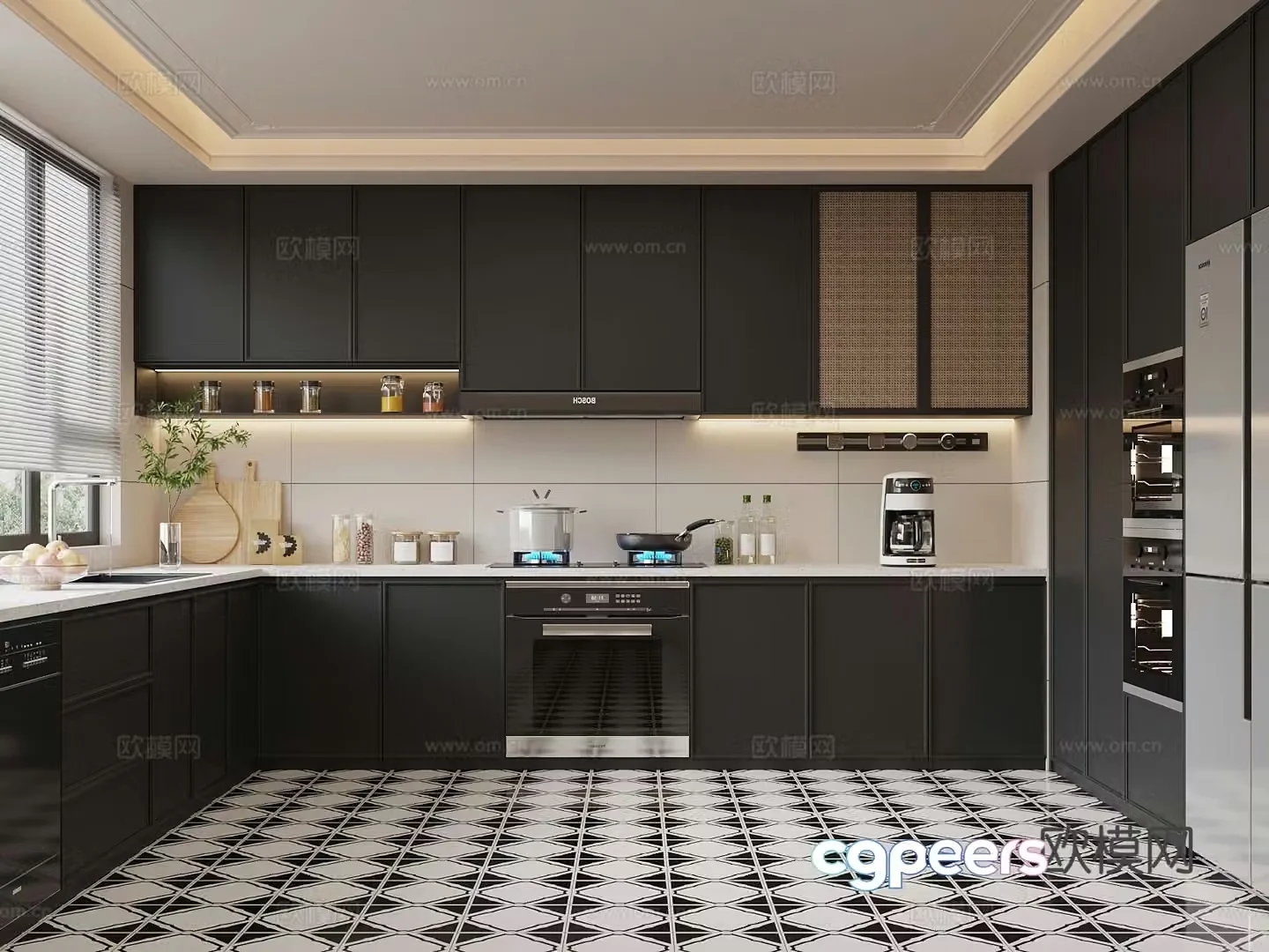 French kitchen cabinet 3d model