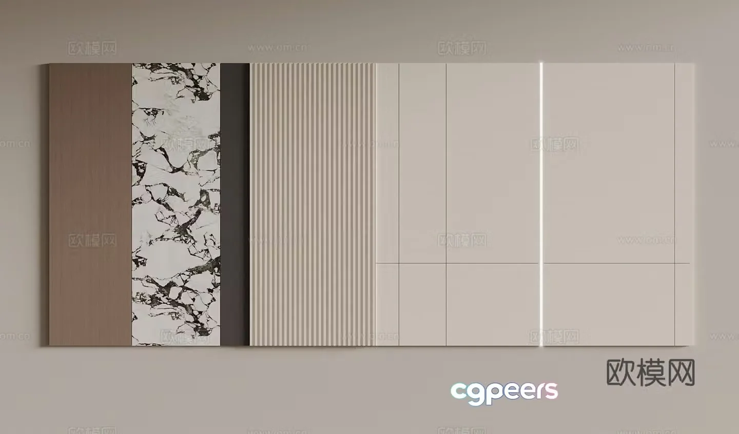 Modern sofa background wall 3d model