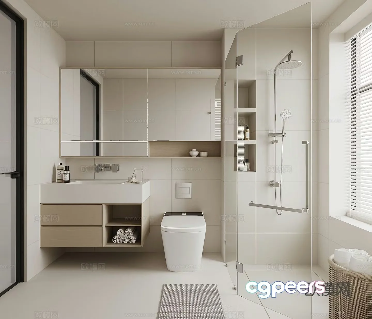 Modern bathroom bathroom 3d model