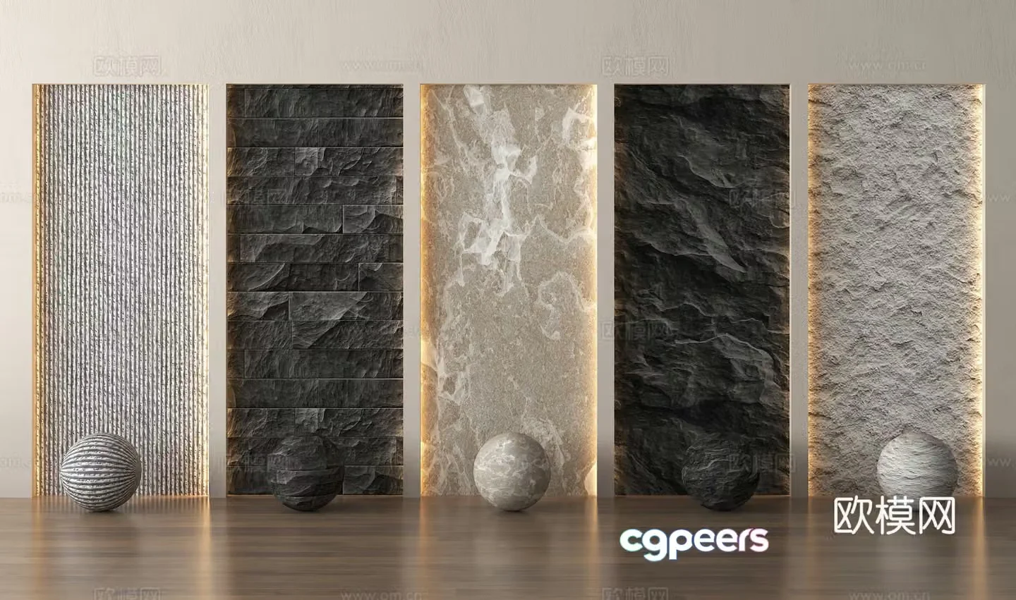 Stone marble stone wall panel terrazzo background wall stone 3d model