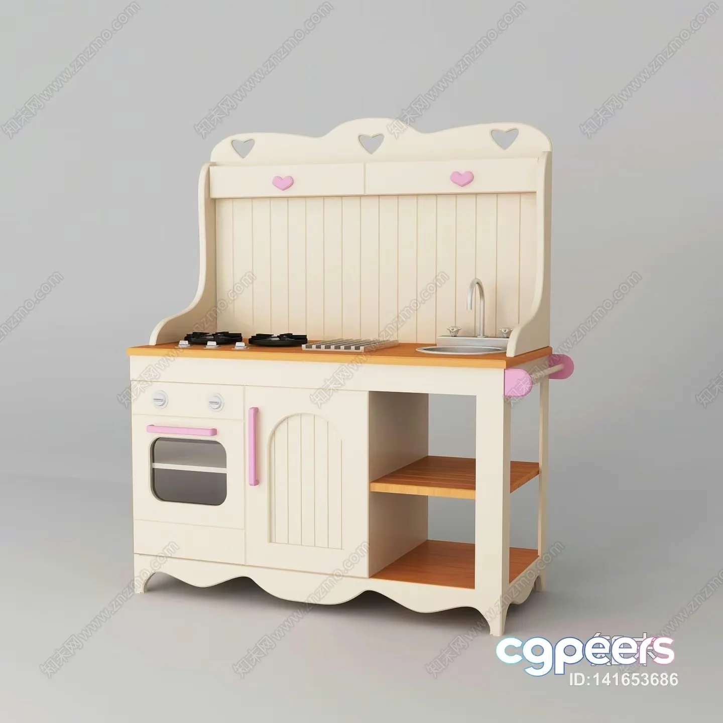 Modern Wooden Kitchen 3D Model – 15810 – VRAY Render
