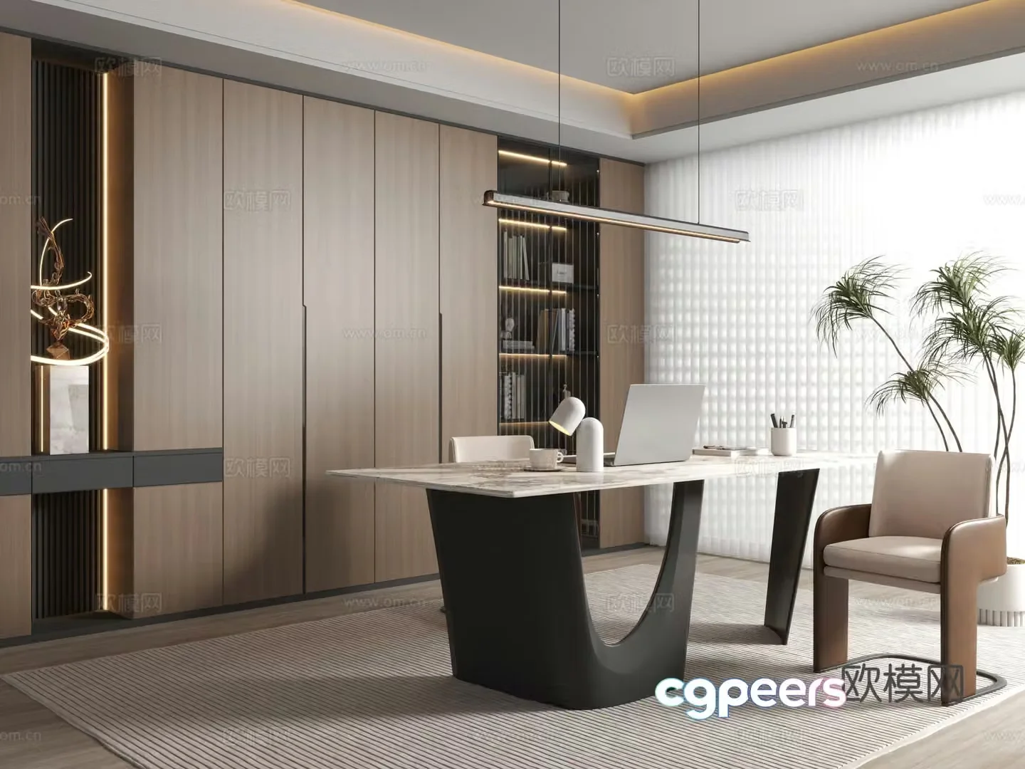 Modern study 3d model