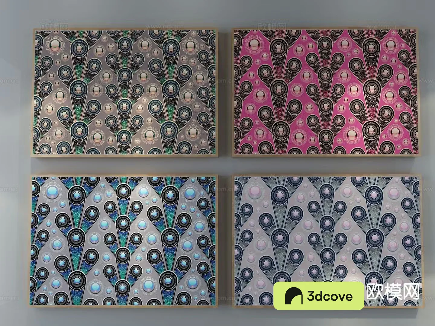 New Chinese style decorative painting geometric hanging painting