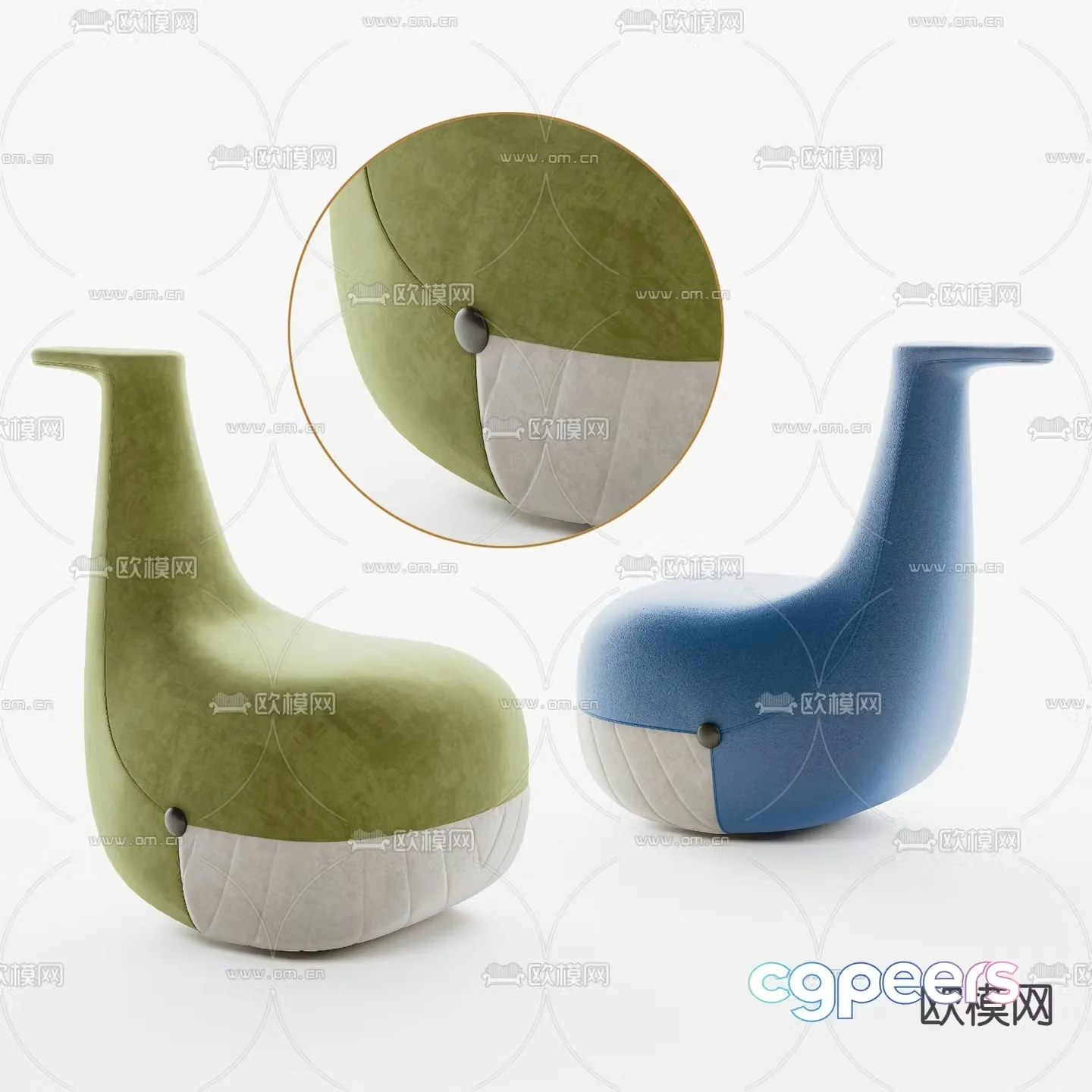 Modern dolphin children’s chair 3d model