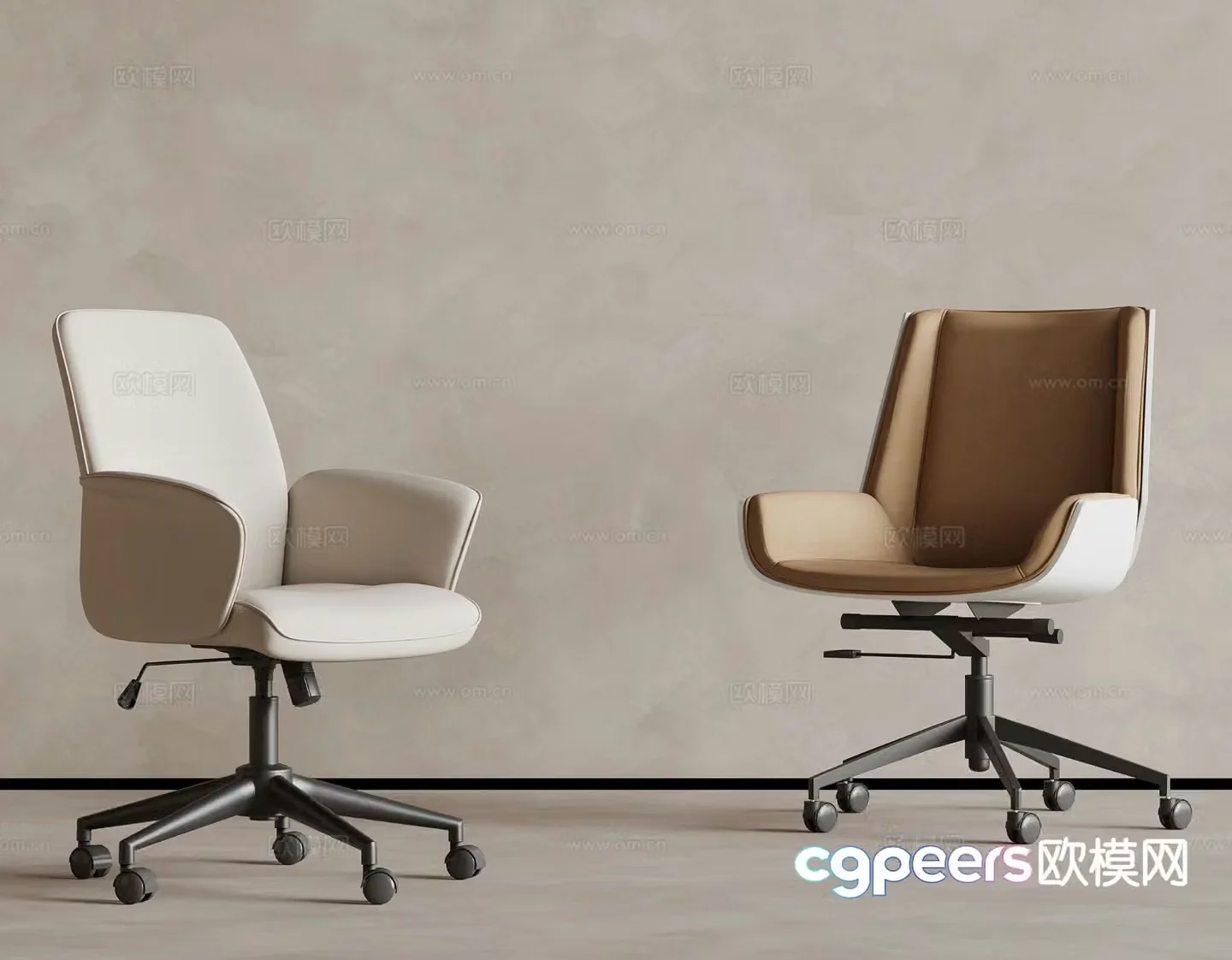 Modern office chair swivel chair staff chair 3d model