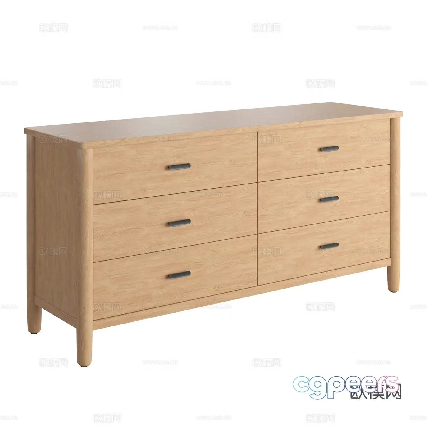 Hargrove 6 Nordic chest of drawers 3D model