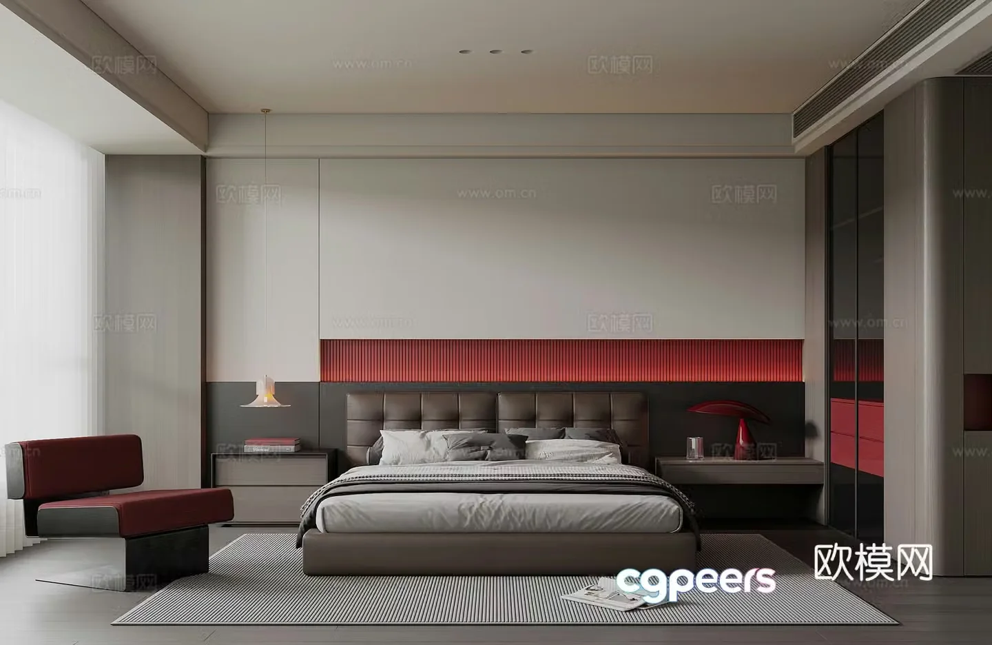 Italian bedroom modern bedroom master bedroom bedroom 3d model